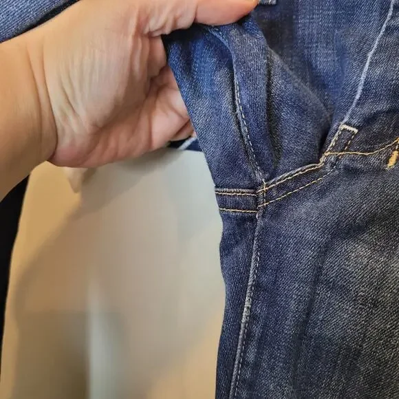 7 For All Mankind Womens Dojo Blue Denim Low Rise Flare Jeans Size 28 - Picture 7 of 16